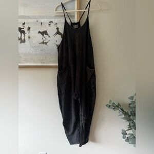 Free People Hot Shot Onesie - Washed Black
